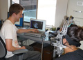 Students using ultrasound machine